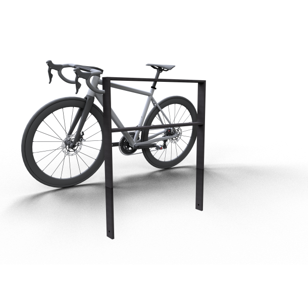 Lean-on hoop made of steel tube | Square tube, 80 x 20 mm | with cross bar | total width: 1000 mm | hot-dip galvanized and coated DB 703